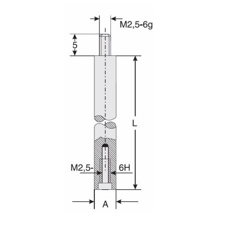 SCHUT przedłużka do czujnika Ø5mm długość 10mm M2,5 852.465 