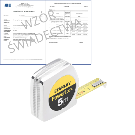 STANLEY miara zwijana 5 m POWERLOCK obudowa ABS + świadectwo wzorcowania 0-33-194 WZORC