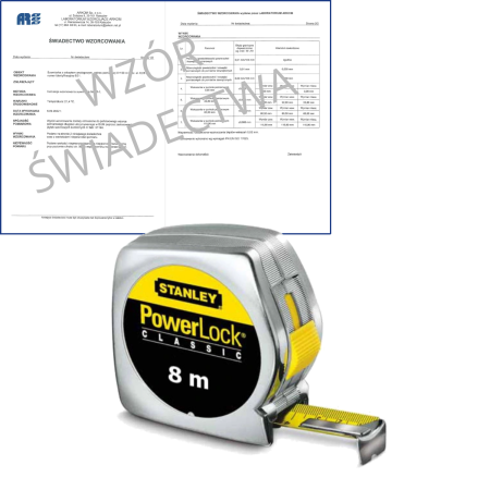STANLEY miara zwijana 8 m POWERLOCK obudowa ABS + świadectwo wzorcowania 1-33-198 WZORC